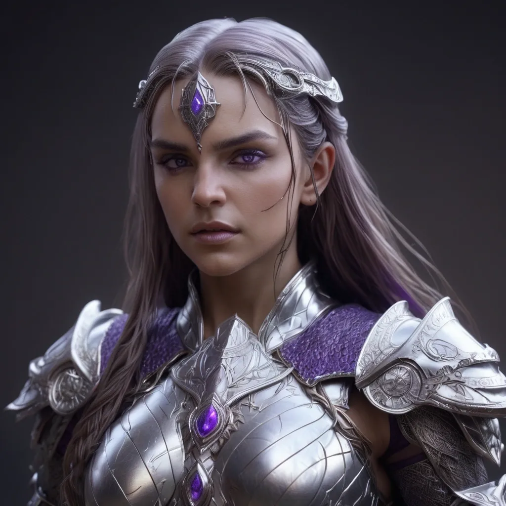 Fantasy Warrior Female Long Brown Hair Purple Eyes Violet Eyes Fantasy Warrior Female Long Brown Hair Purple Eyes Violet Eyes