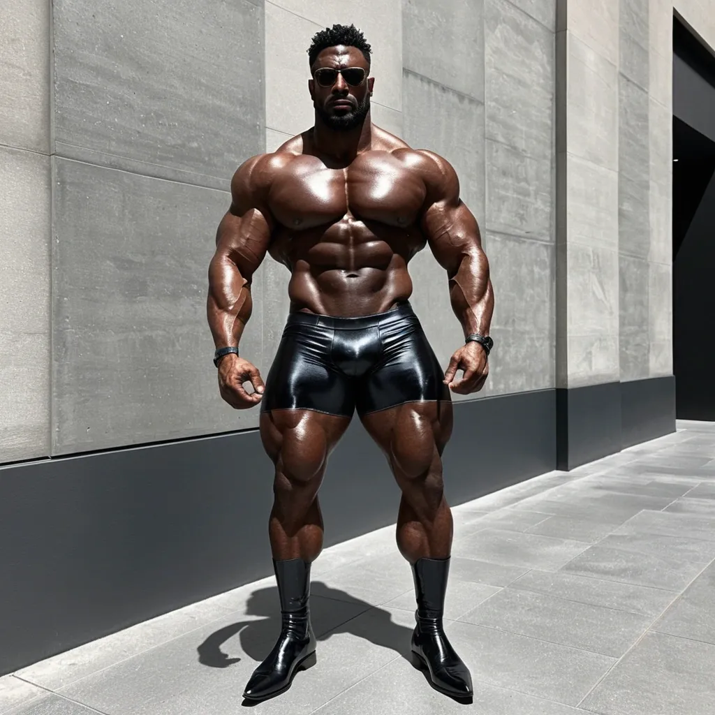 Dark Bodybuilder Generate ruggedly handsome dark-skinned African-American man abnormally ...